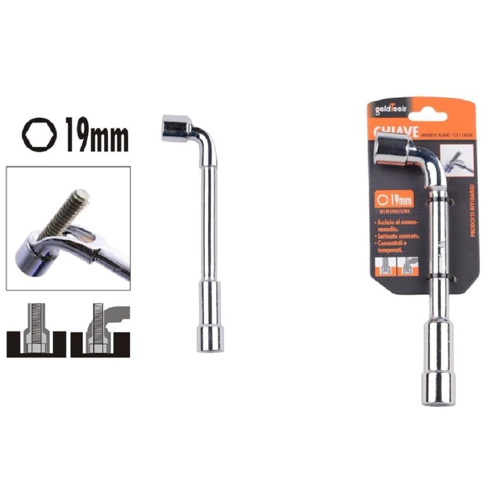 Chiave Tipo L Bussola 19mm Bocca Esagonale Cromo Vanadio Acciaio 91627 Ferramenta Fai da te/Utensili elettrici e a mano/Utensili a mano/Chiavi e chiavi inglesi/Chiavi a bussola Trade Shop italia - Napoli, Commerciovirtuoso.it