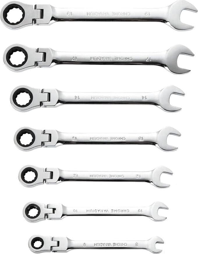 Chiavi-Snodo-A-Cricchetto-Set-7-Chiave-Fisse-Combinate-Snodabili-Tools