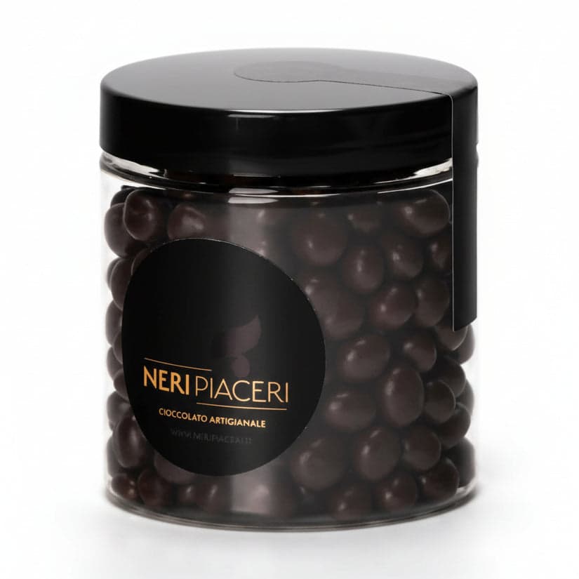Chicci Caffe' Ricoperti Cioccolato Fondente Confezione in Vaso Gr. 140 Neri Piaceri Cioccolato Artigianale Alimentari e cura della casa/Snack dolci e salati/Cioccolata/Chicchi di caffè ricoperti di cioccolato Neri Piaceri - Cavezzo, Commerciovirtuoso.it