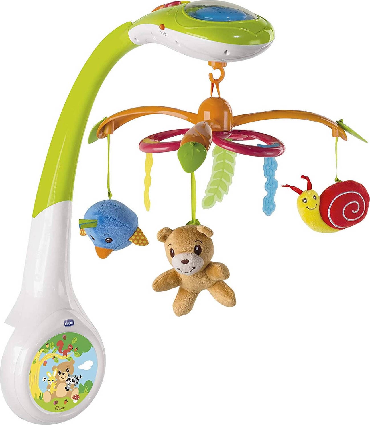 Chicco Giostrina Culla Neonato Foresta Magica con Proiettore Carillon Elettronico Neonati Musica Proiettore Luci per Culla e Lettino Giostrina 3 Peluche Removibili Giochi Neonato 0+ Mesi