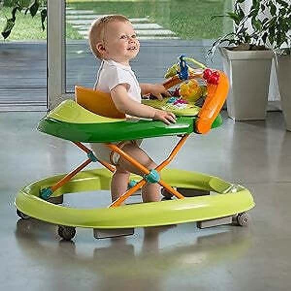 CHICCO-Girello-Walky-Talky-Walker,-5-m+-Sunny-Giallo-e-Green-Wave-verde-e-arancio-Girello-per-Bambini-Bambine-Pieghevole-Colorato-con-giochi