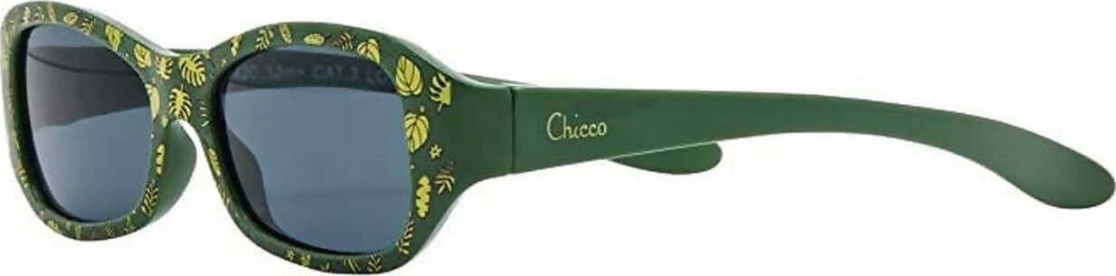 Chicco Occhiale Da Sole Bimbo 12+ Mesi Verdi Con Disegno Foglie Lenti Antigraffio Montatura Flessibile Con Porta Occhiali Incluso