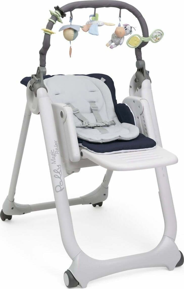 Chicco-Polly-Magic-Relax-Seggiolone-Pappa-Per-0-Mesi---3-Anni-(15-Kg),-Regolabile-4-Ruote,-Reclinabile-A-Sdraietta,-Chiusura-Compatta,-Barra-Gioco-E-Cuscino-Riduttore-Blue-Passion