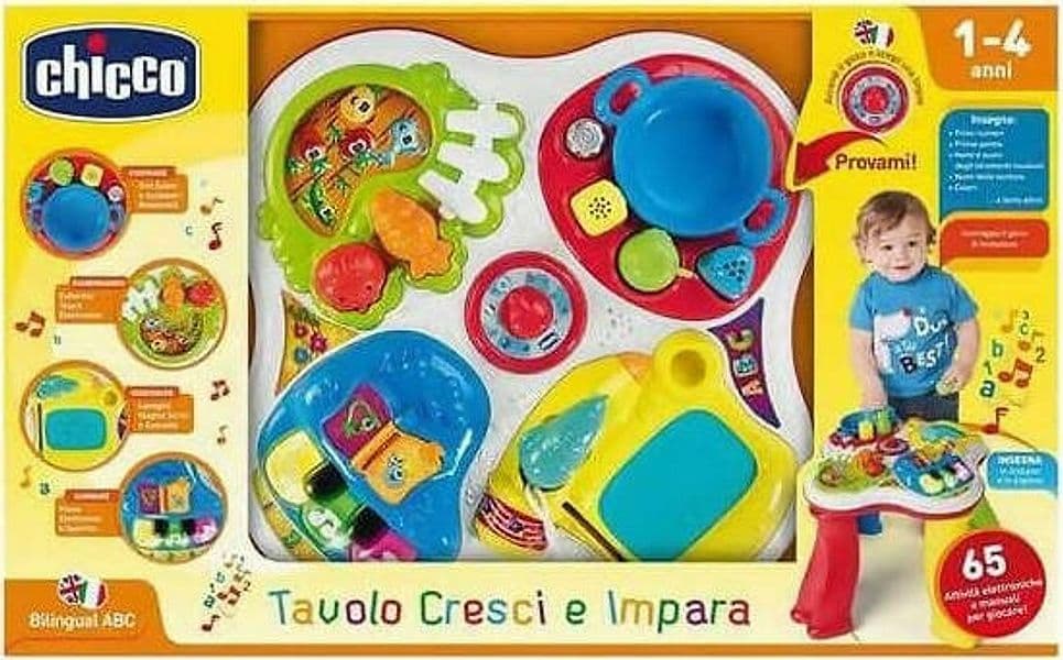 Chicco Tavolo Cresci e Impara Bilingue, Tavolino Multiattività Bambini Italiano/Inglese, Gioco Educativo Elettronico Interattivo e Parlante con Effetti Sonori e Luminosi, Giochi per Bambini 1-4 Anni Giochi e giocattoli/Giocattoli prima infanzia/Giochi musicali Sanitaria Gioia del Bimbo - Villa San Giovanni, Commerciovirtuoso.it