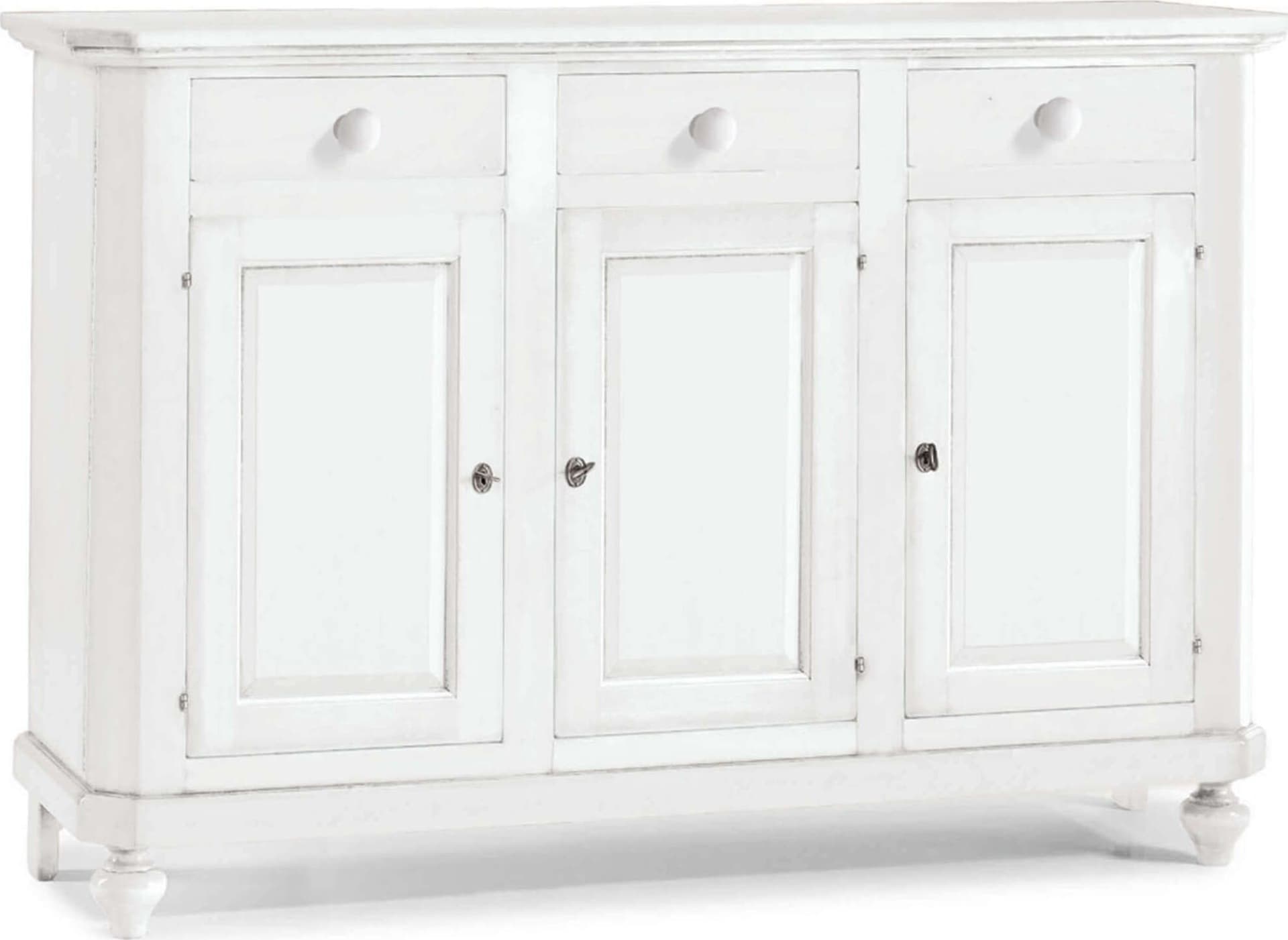 CHRISTOPHER - credenza in legno 150x43x98 Bianco Milani Home