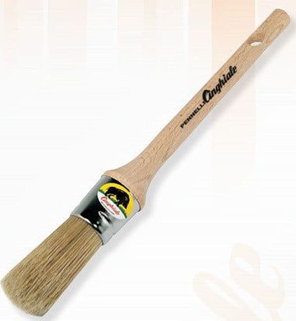 CINGHIALE--PENNELLO-STROZZATO-PROFESSIONALE-TONDO-PURA-SETOLA-MANICO-LEGNO-MISURA-16
