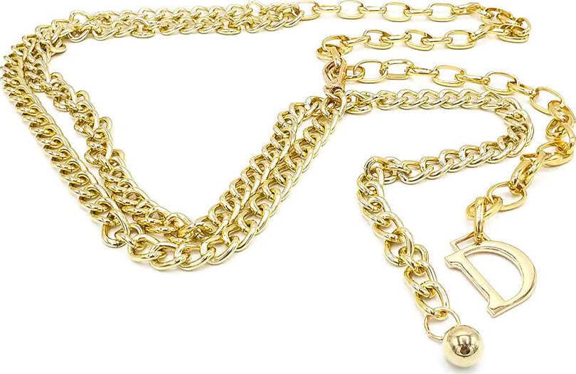 Cintura a Catena Da Donna Cintura Dorata in Zamak Con Dettaglio Iniziale a Pendente E Moschettone Cintura Fashion Regolabile Moda/Donna/Accessori/Cinture Leclaf - Napoli, Commerciovirtuoso.it