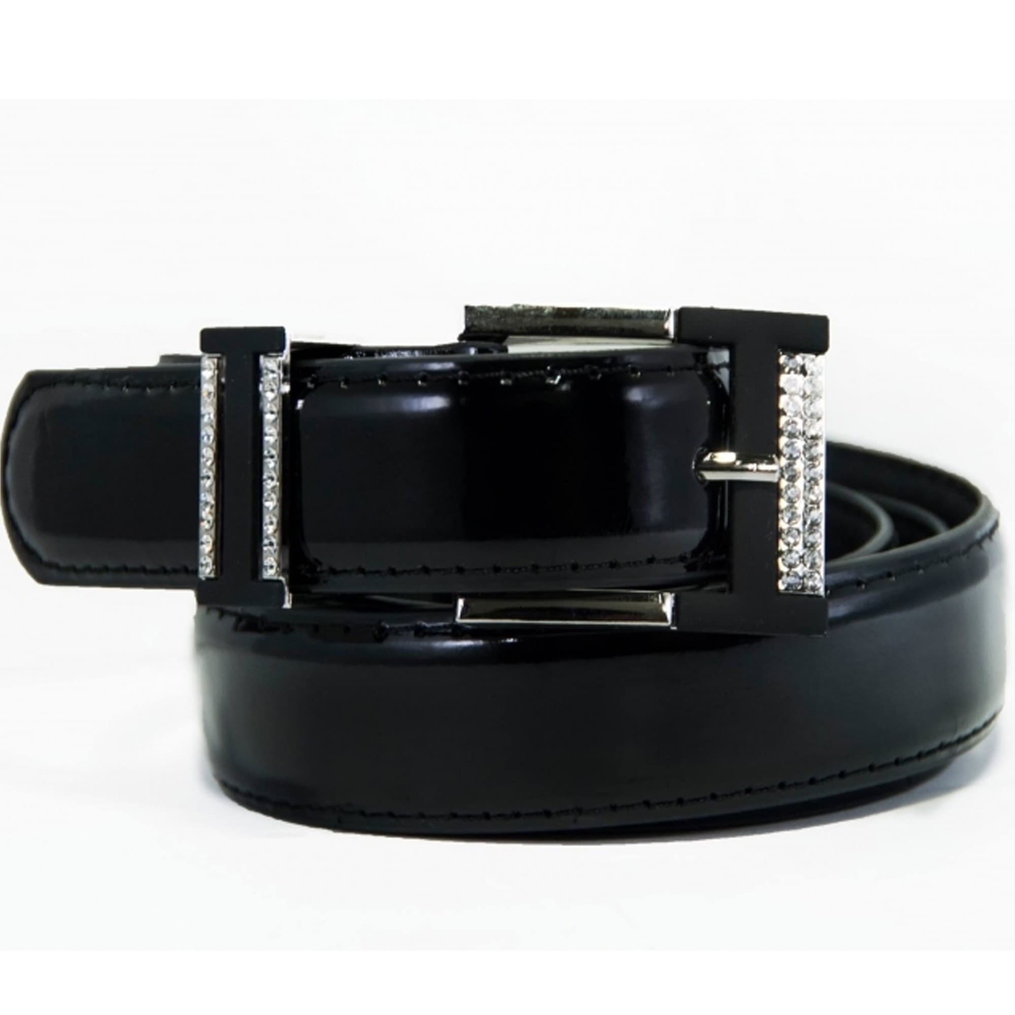 CINTURA DONNA NERA ECOPELLE EFFETTO LUCIDO CINTA TESSUTO FIBBIA STRASS CASUAL Moda/Donna/Accessori/Cinture Trade Shop italia - Napoli, Commerciovirtuoso.it