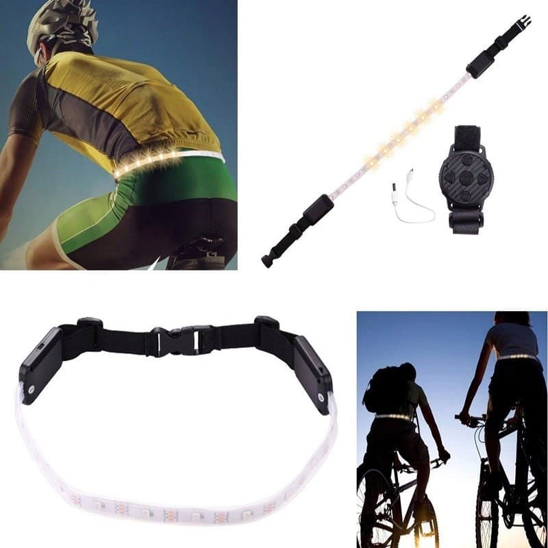 CINTURA INDICATORE DIREZIONE LAMPAGGIANTI PER BICI SOS A LED RICARICABILE 1200mA Sport e tempo libero/Attività ricreative all'aperto/Ciclismo/Luci e riflettori/Fanalini posteriori Trade Shop italia - Napoli, Commerciovirtuoso.it