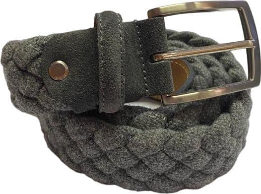 Cintura uomo Bergamotto - Intrecciata - In lana e Vera pelle - Grigio in Cinture Couture - Sestu, commercioVirtuoso.it