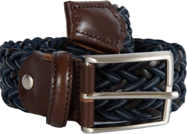 Cintura uomo Bergamotto - Intrecciata - Pelle e Tessuto - Blu/grigio/testa di moro in Cinture Couture - Sestu, commercioVirtuoso.it