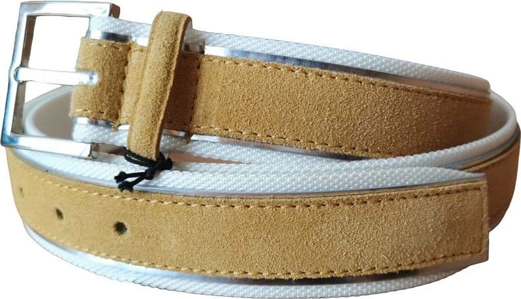 Cintura uomo Orciani - Amalfi in suede e tessuto - Curry bianco argento in Cinture Couture - Sestu, commercioVirtuoso.it