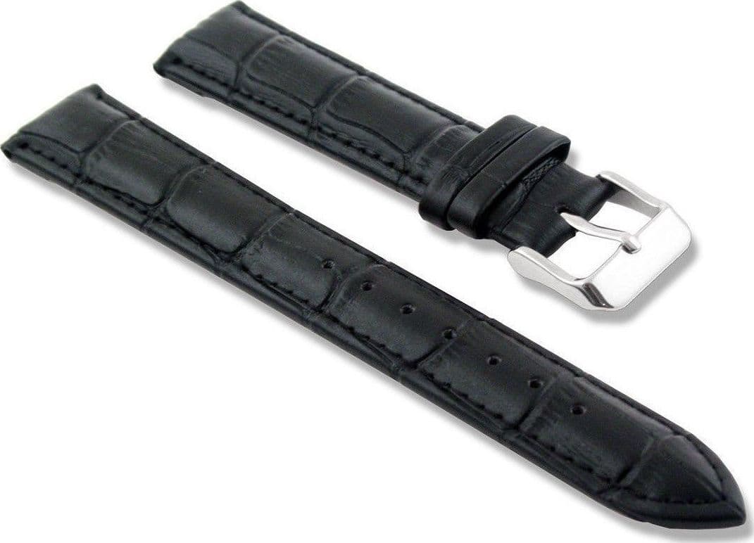 CINTURINO IN PELLE UNIVERSALE RICAMBIO PER OROLOGIO LARGHEZZA 22MM NERO