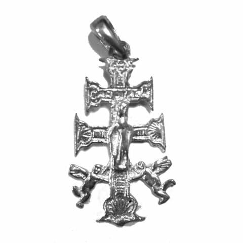 CRUZ DE CARAVACA ALTEZZA MM 24 IN ARGENTO 925 CON ORAZIONE SANTERÍA ESOTERISMO in Ciondoli e amuleti Agbon - Martinsicuro, commercioVirtuoso.it