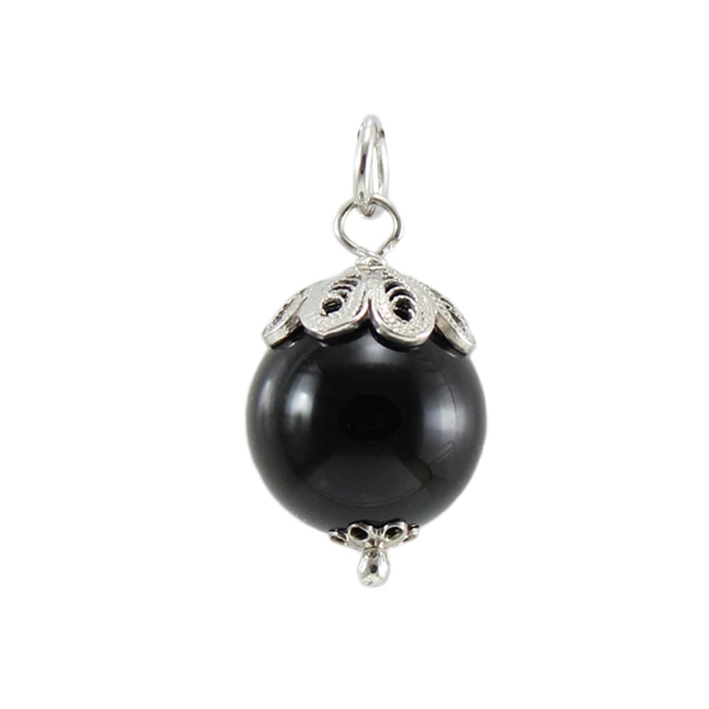 Ciondolo Donna Su Coccu Argento Rodiato Con Onice Nero Ciondolo per Collane Portafortuna Sardegna 15 Mm in Ciondoli Gioielleria Saba - Dolianova, commercioVirtuoso.it