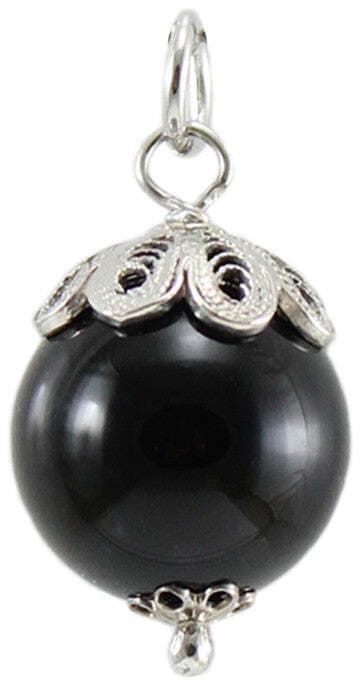 Ciondolo Su Coccu argento rodiato con onice nero portafortuna Sardegna in Ciondoli Gioielleria Saba - Dolianova, commercioVirtuoso.it