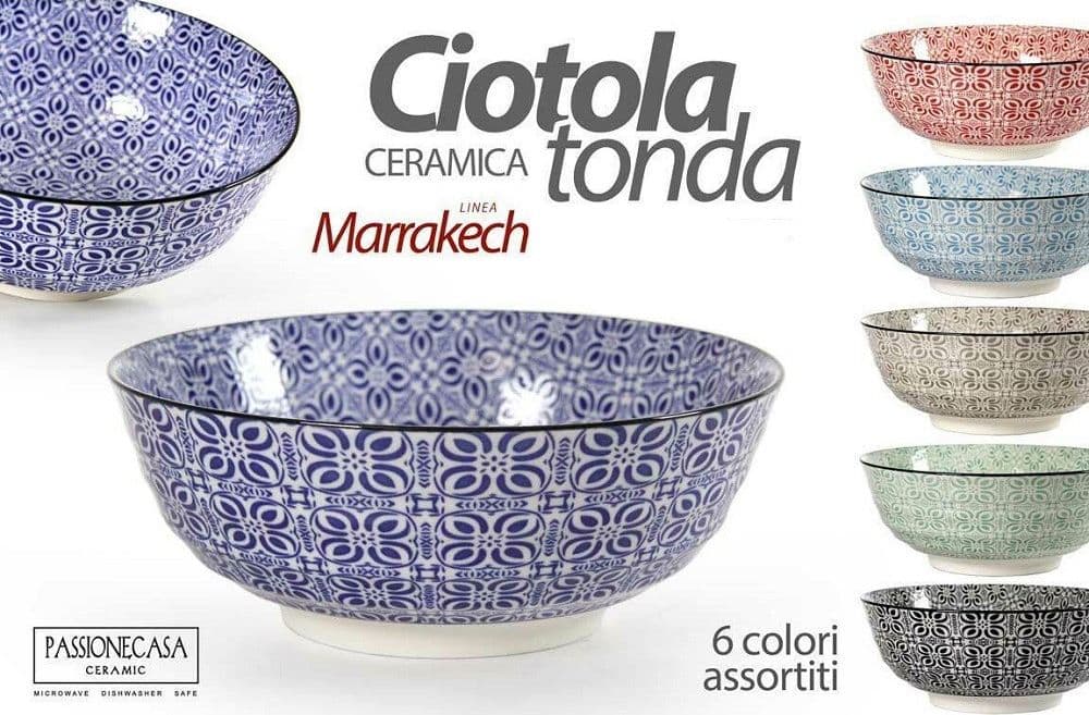 Ciotola Tonda Marrakech Multiuso 23x23x8,5 Cm Ceramica Decorata 6 Colori 771583 Casa e cucina/Stoviglie/Piatti ciotole e vassoi/Ciotole/Insalatiere Trade Shop italia - Napoli, Commerciovirtuoso.it