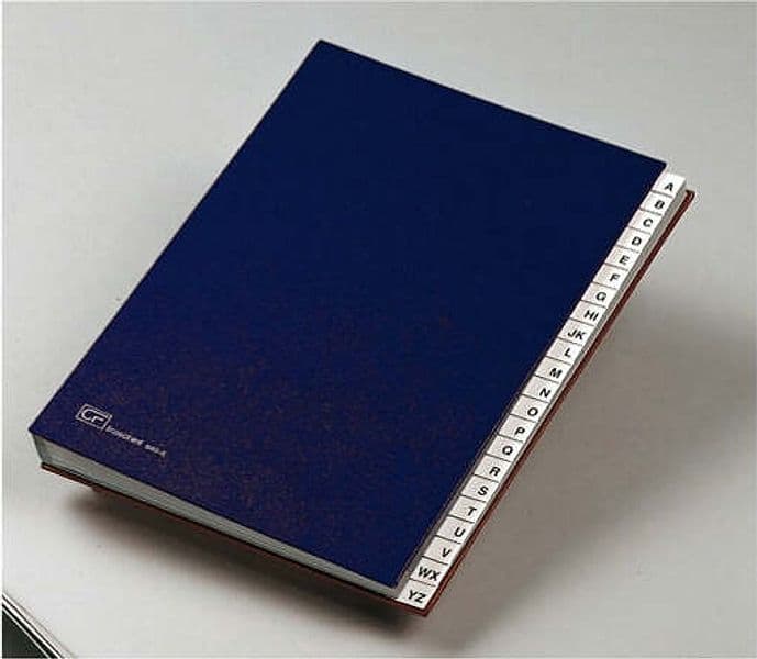 Classificatore alfabetico A-Z - 640E - 24x34 cm - blu - Fraschini Cancelleria e prodotti per ufficio/Archivio ufficio e accessori per scrivania/Raccoglitori e accessori per raccoglitori/Raccoglitori/Raccoglitori a leva per documenti Eurocartuccia - Pavullo, Commerciovirtuoso.it