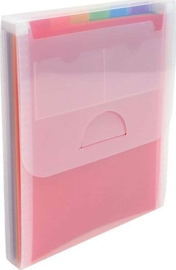 Classificatore valigetta verticale cristallo - 25 5x30 5cm - 6 tasche - PPL - Exacompta Cancelleria e prodotti per ufficio/Archivio ufficio e accessori per scrivania/Raccoglitori e accessori per raccoglitori/Raccoglitori/Raccoglitori a leva per documenti Eurocartuccia - Pavullo, Commerciovirtuoso.it