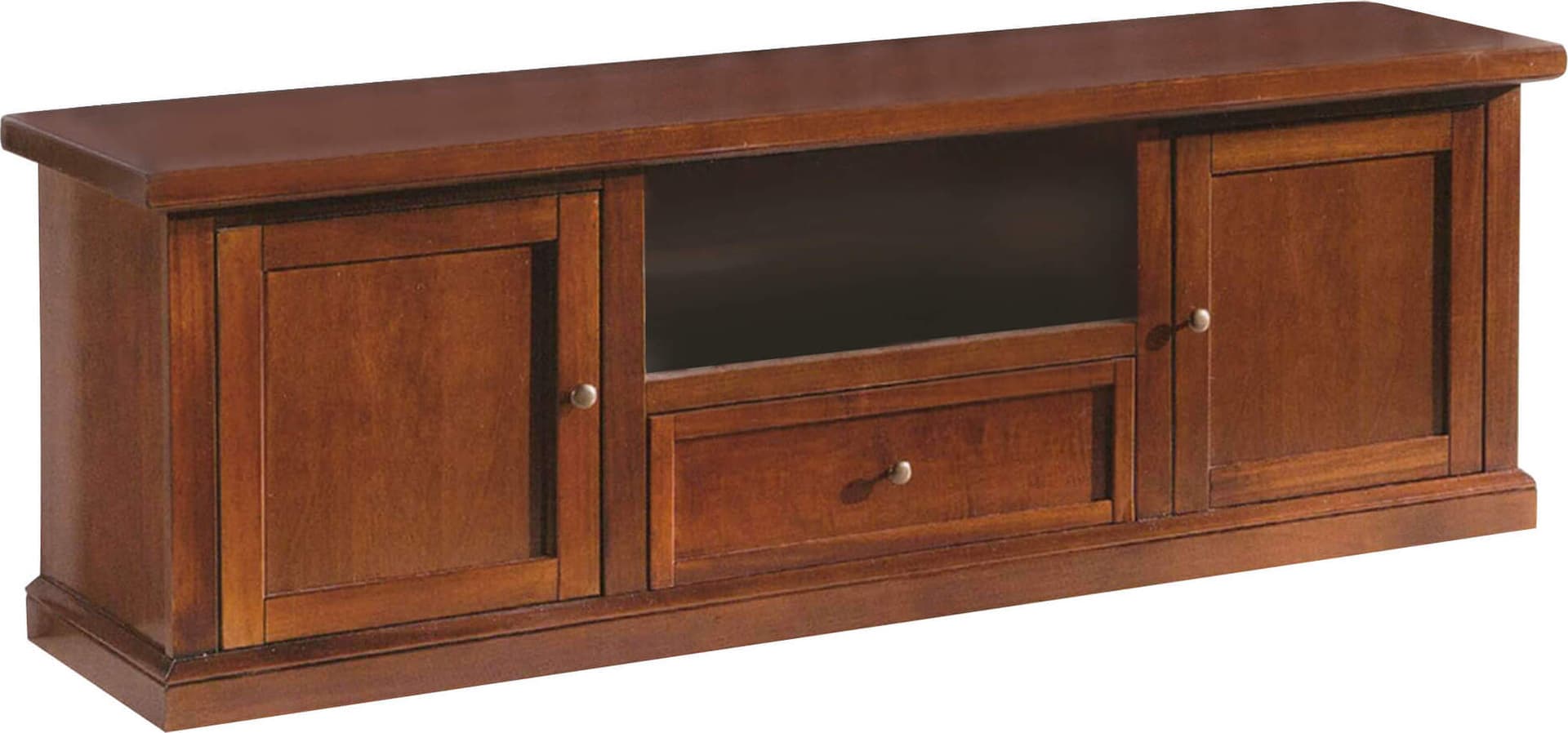 CLAYTON - mobile porta tv in legno massello 45x160x56 Tinta noce Milani Home