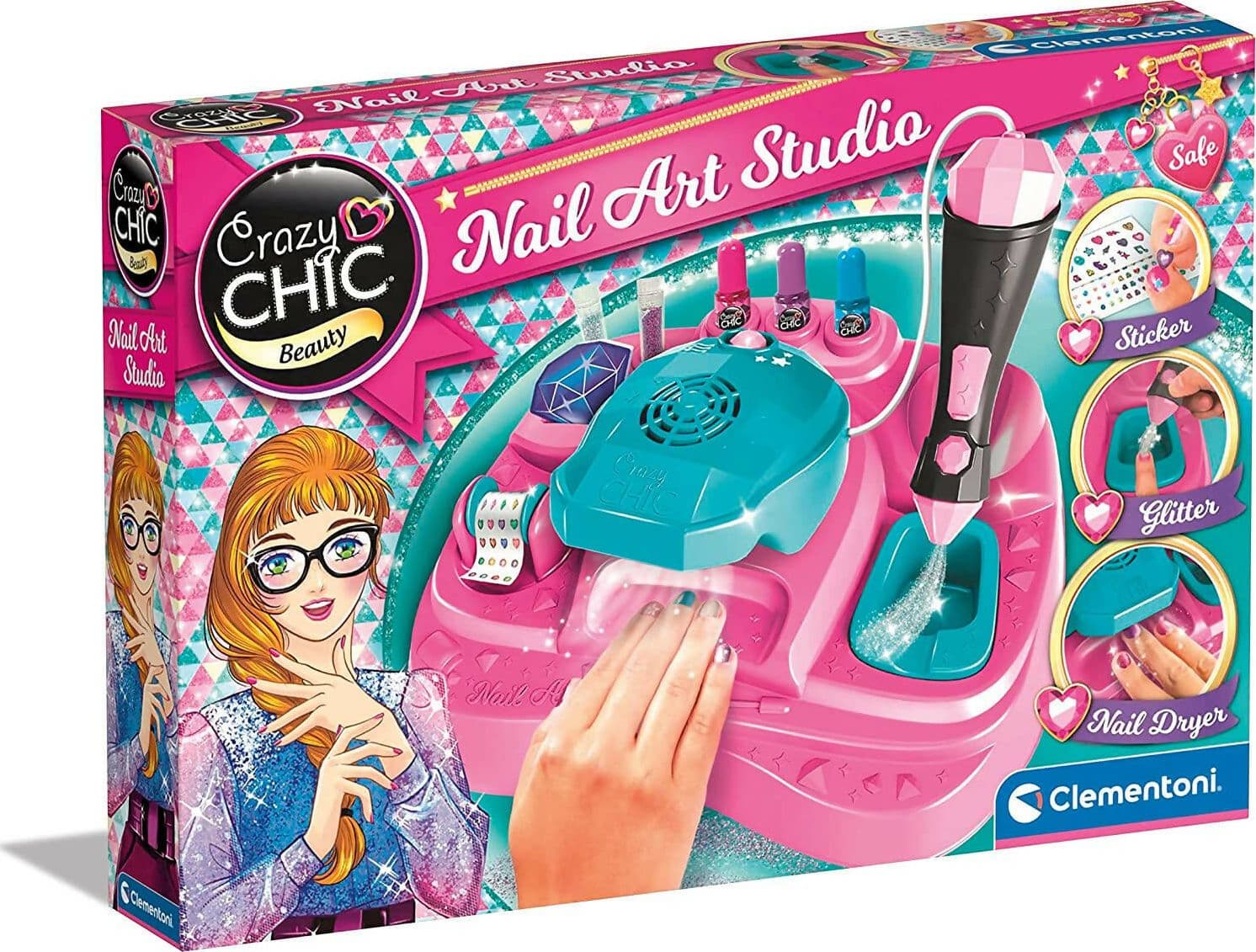 Clementoni Crazy Chic Nail Art Studio Decora Unghie per Bambine Con Penna Spara Glitter in Trucchi Cartoleria Deja Vu - Crotone, commercioVirtuoso.it