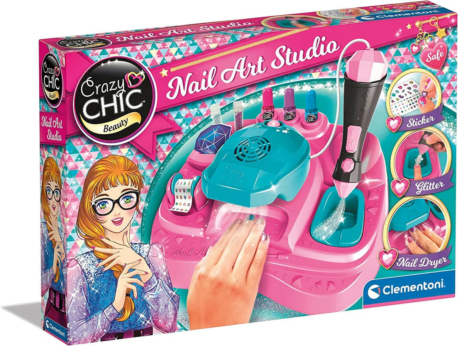 Clementoni Crazy Chic Nail Art Studio Decora Unghie per Bambine Con Penna Spara Glitter in Trucchi Cartoleria Deja Vu - Crotone, commercioVirtuoso.it