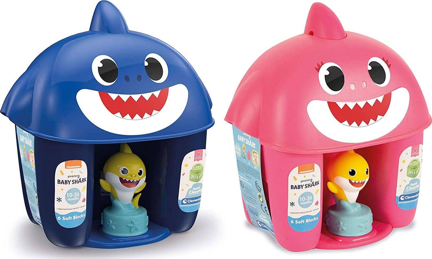 Clementoni Soft Clemmy Baby Shark - Secchiello con Personaggio-Set mattoncini Morbidi-Made in Italy, 10 Mesi+, 17425 Baby Shark Clemmy family bucket Giocattoli Sanitaria Gioia del Bimbo - Villa San Giovanni, Commerciovirtuoso.it