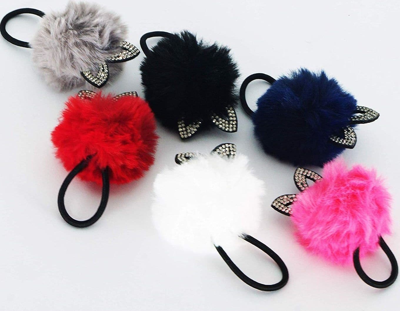 Codino Pon Pon Orecchie Gatto Glitter Peluche A10 Palla Elastico Ferma Capelli Fermacapelli Trade Shop italia - Napoli, Commerciovirtuoso.it