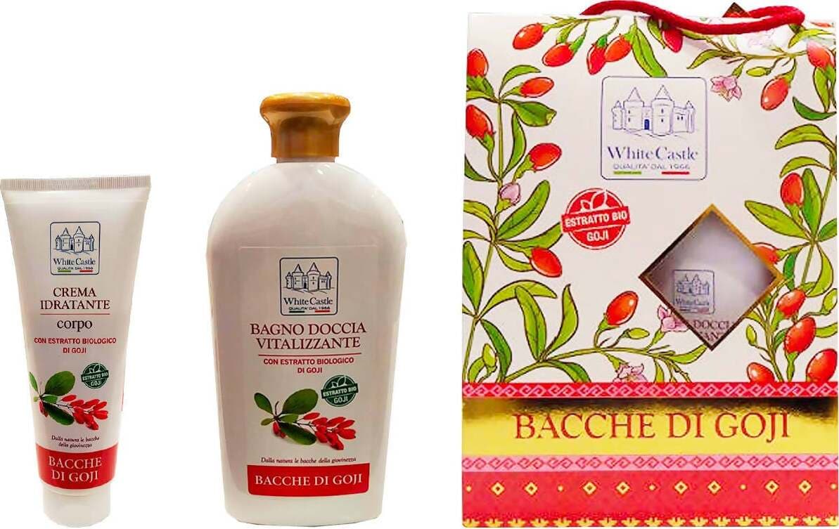 Cofanetto Regalo 1 Bagno Doccia ml. 400 + 1 Crema Idratante corpo ml. 20 Bacche Goji 100% naturale NO Coloranti, Para beni, oli minerali, siliconi, edta Cofanetto Bagno Doccia Tiziana non solo gioielli - Civitanova Marche, Commerciovirtuoso.it