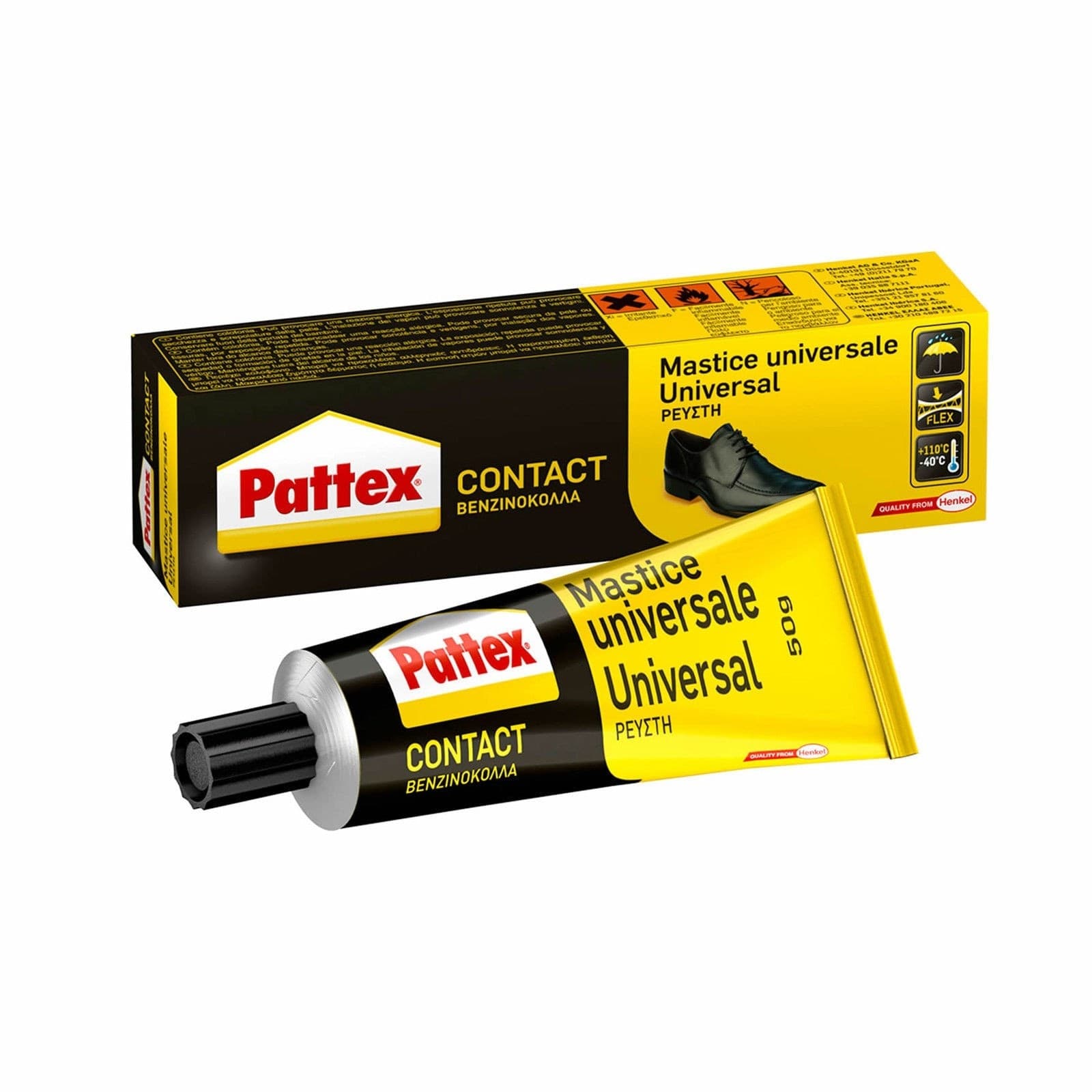 COLLA MASTICE UNIVERSALE PER GOMMA CUOIO SUGHERO LEGNO STOFFA PATTEX CONTACT 50 Fai da te/Ferramenta/Adesivi e sigillanti/Silicone Trade Shop italia - Napoli, Commerciovirtuoso.it