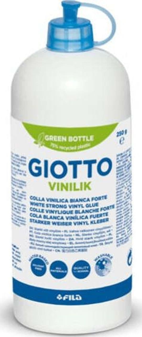 Colla vinilica Vinilik - 250 gr - bianco - Giotto Cancelleria e prodotti per ufficio/Archivio ufficio e accessori per scrivania/Nastri colle elastici e graffette/Adesivi e colle/Adesivi spray Eurocartuccia - Pavullo, Commerciovirtuoso.it