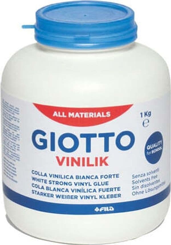 Colla vinilica Vinilik - barattolo 1 kg - bianco - Giotto Cancelleria e prodotti per ufficio/Archivio ufficio e accessori per scrivania/Nastri colle elastici e graffette/Adesivi e colle/Adesivi spray Eurocartuccia - Pavullo, Commerciovirtuoso.it