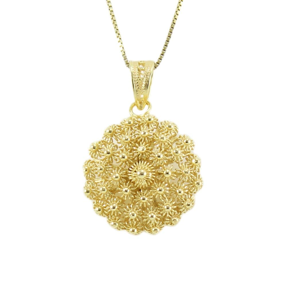 Collana con Pendente Filigrana Sarda in Argento Dorato