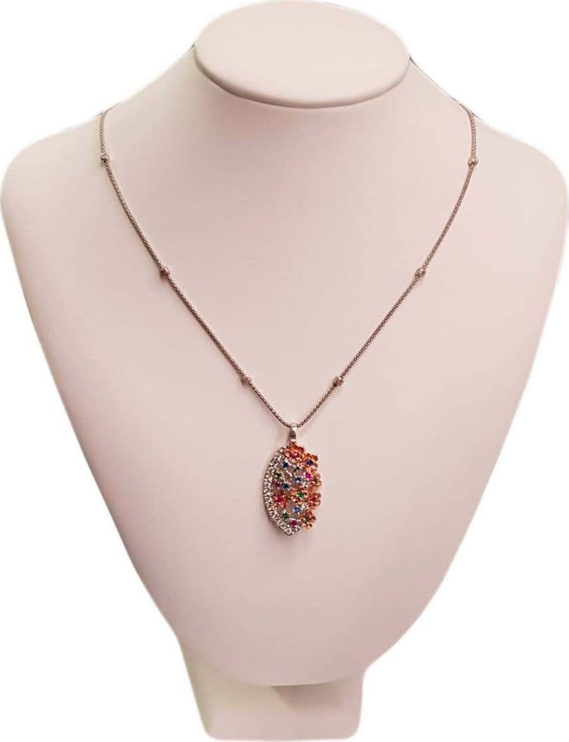 Collana donna in Argento 925 millesimi con Brillantini Colorati Brillanti Luminosi - 45cm. Idea regalo Per lei Maestro Riverso in Collane E B Gioielli - Siderno, commercioVirtuoso.it