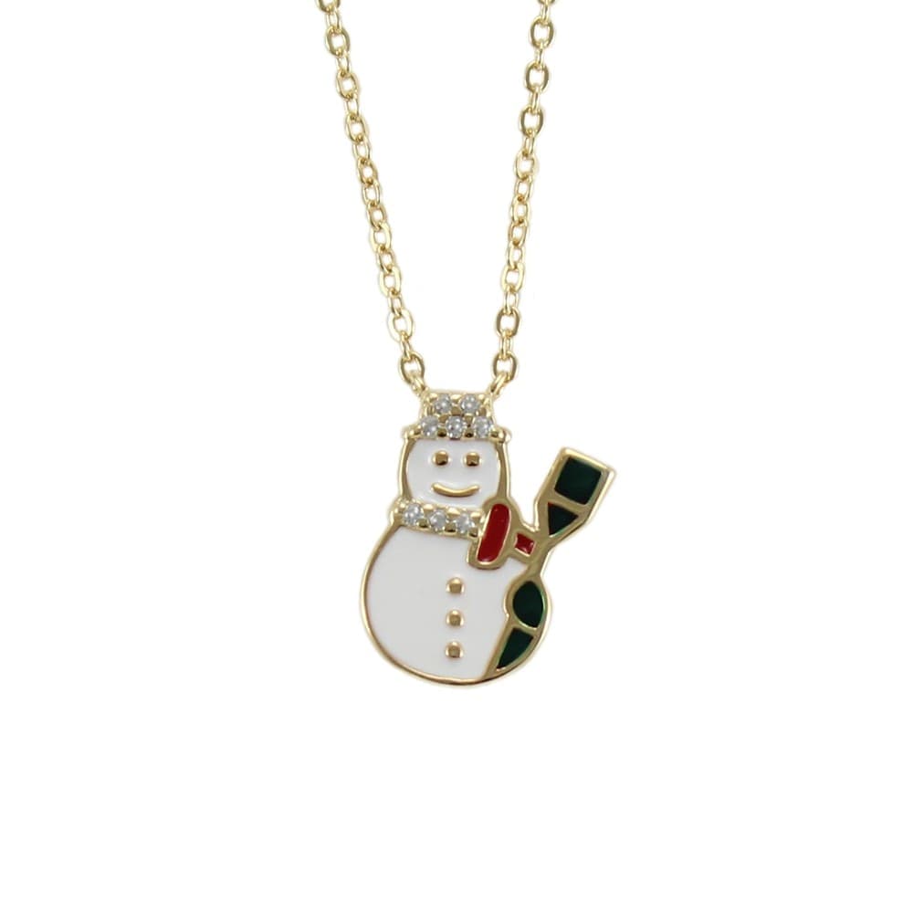 I Giampini collana in argento con centrale Pupazzo di neve smaltato e con zirconi in Collane Gioielleria Saba - Dolianova, commercioVirtuoso.it