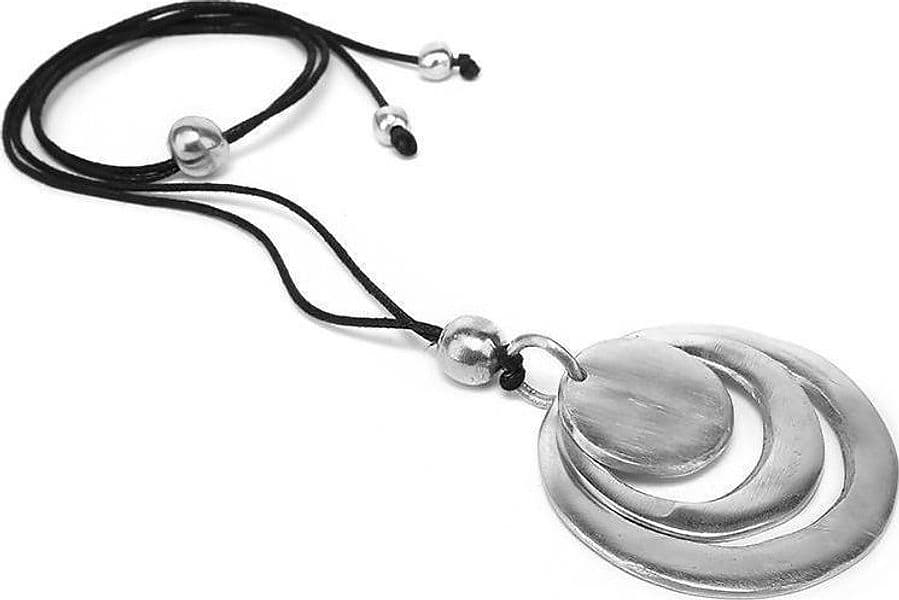 Collana Pendente 3 cerchi piatti concentrici in 100% alluminio Riciclato Cliv in Collane CliV - Milazzo, commercioVirtuoso.it