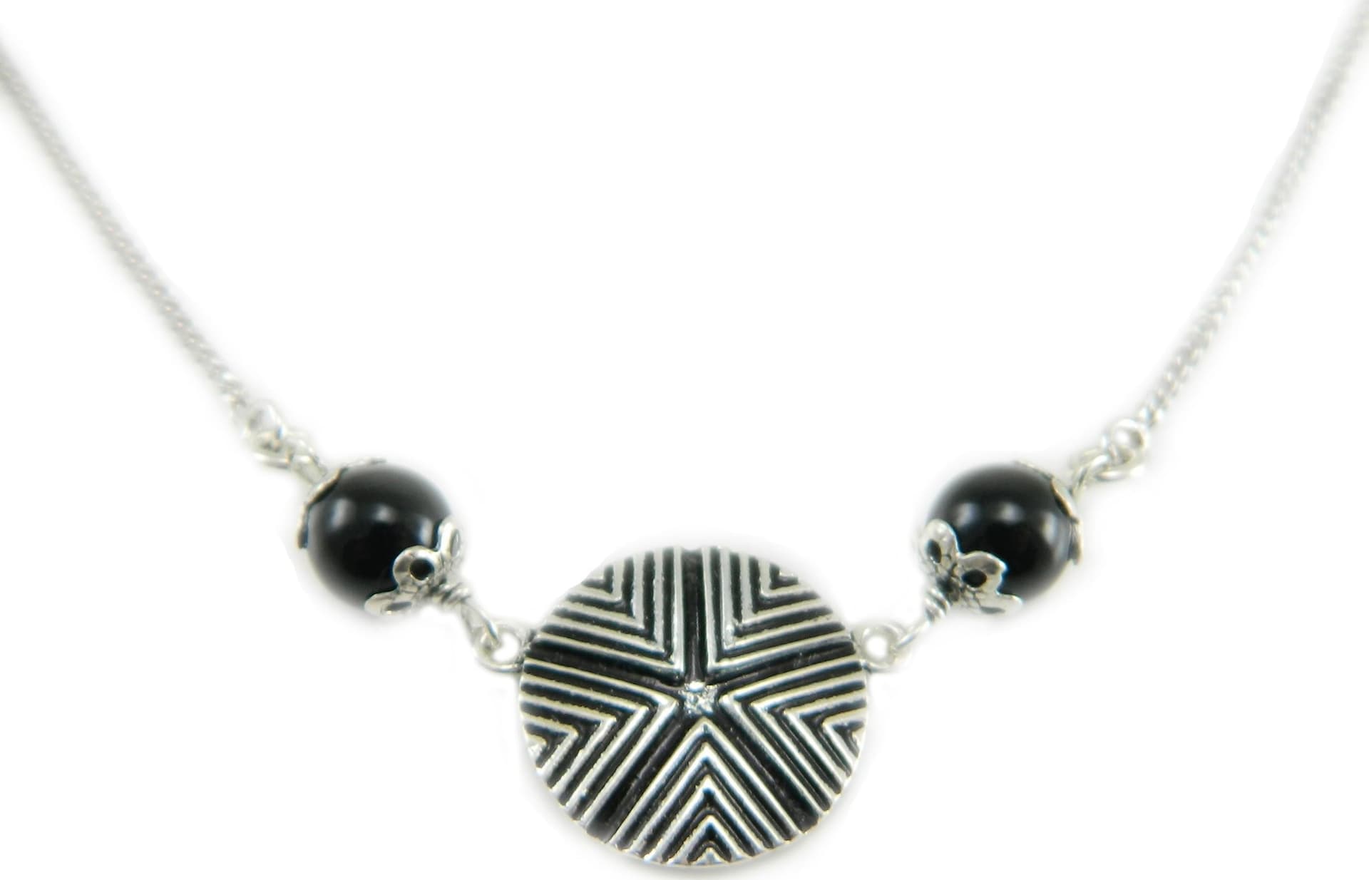 Collana Girocollo Sarda - Pintadera e Su Coccu in Argento Brunito in Collane Gioielleria Saba - Dolianova, commercioVirtuoso.it