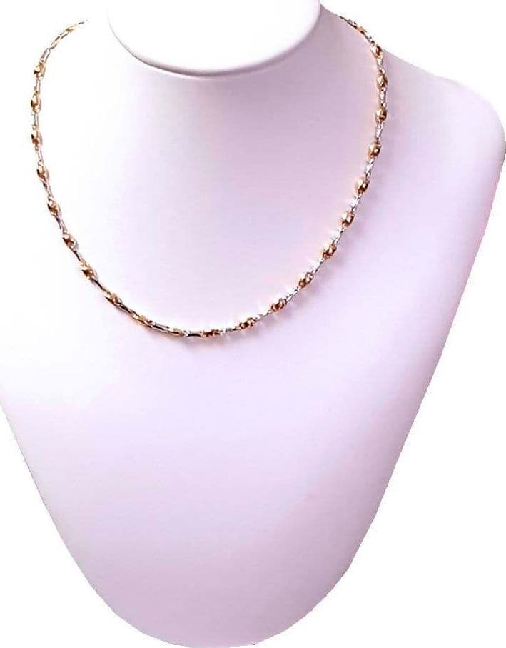 Collana uomo a maglia in Oro giallo e bianco 18 kt Accessorio Uomo Regalo per lui in Collane E B Gioielli - Siderno, commercioVirtuoso.it