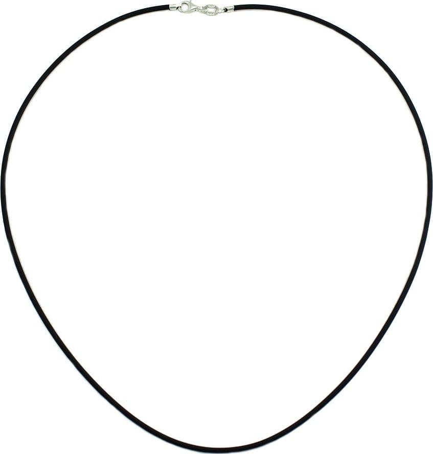Collana Uomo Caucciù Nero 2 Mm Lunghezza 42 Cm Collana Filo Caucciù Chiusura Gancetto Argento in Collane Gioielleria Saba - Dolianova, commercioVirtuoso.it