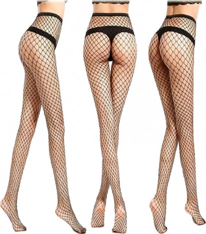 Collant-A-Rete-Vita-Alta-Pantyhose-Mod-Sw-2-Calze-Elasticizzate-Maglia-Media