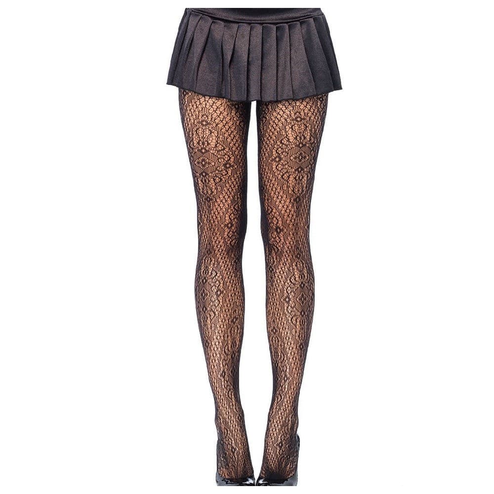 Collant-Calze-Fantasia-Geometrica-Intimo-Donna-Lingerie-Rete-Ricamato