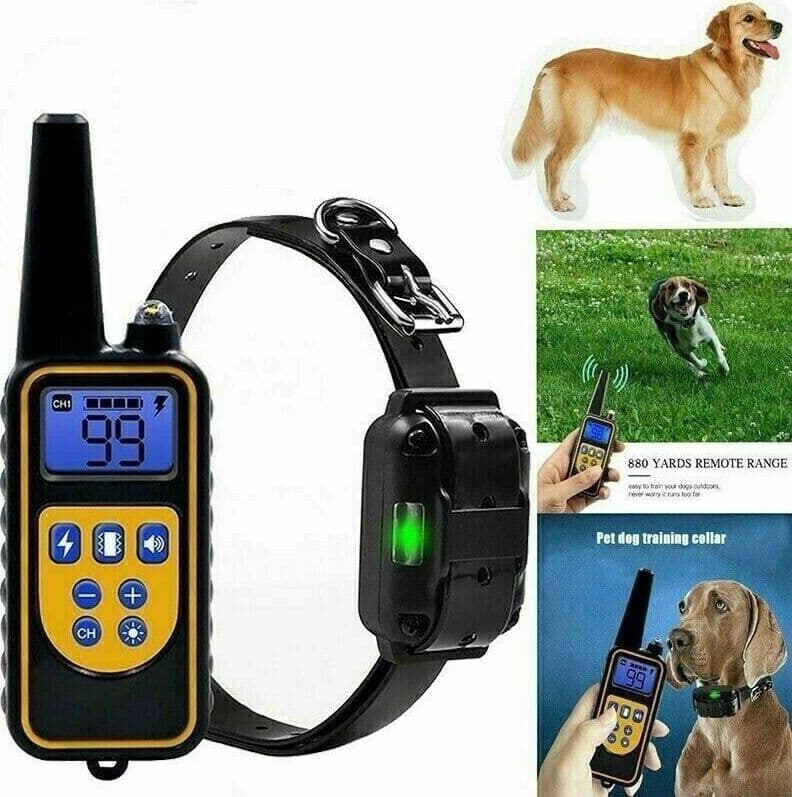 COLLARE-800M-IMPERMEABILE-TELECOMANDO-CANI-SCOSSA-ELETTRICO-ADDESTRAMENTO-LCD