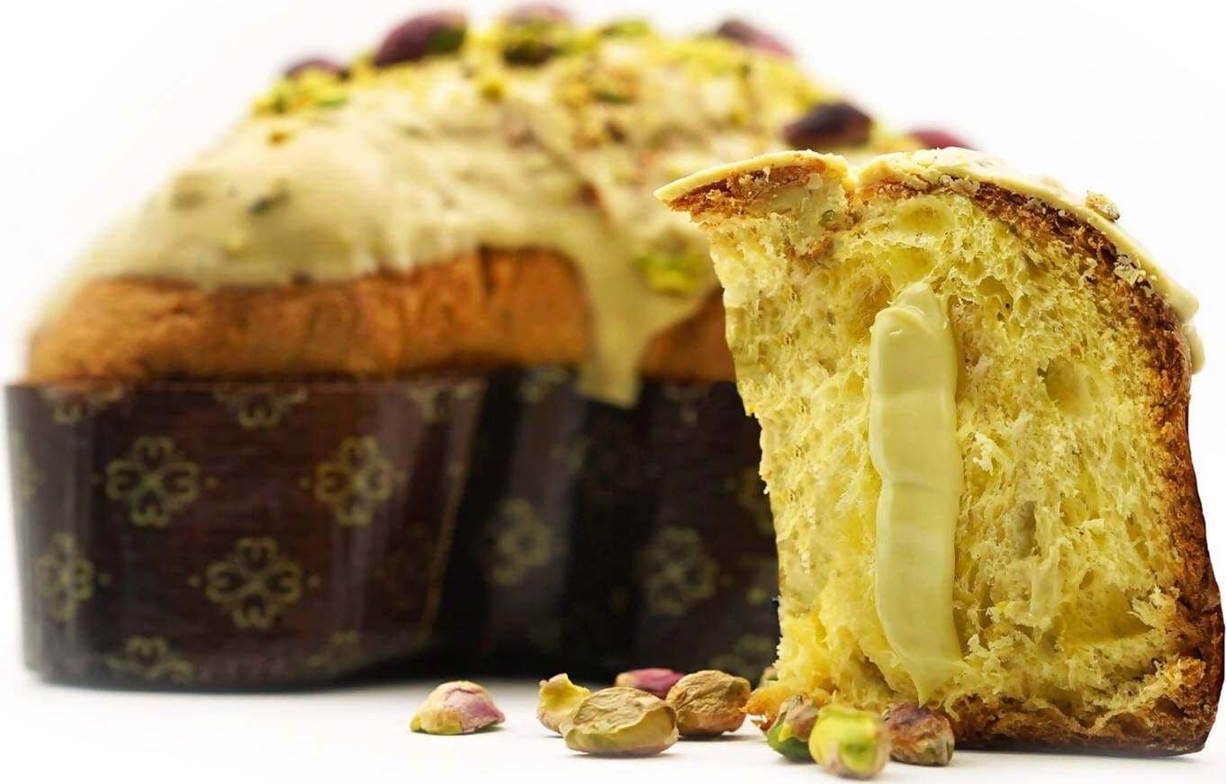 Colomba al Pistacchio e Cioccolato Bianco Artigianale Farcita con Crema di Pistacchio Siciliana Focaccia Pasquale Fatta a Mano Made in Italy 1Kg La Bottega Reale