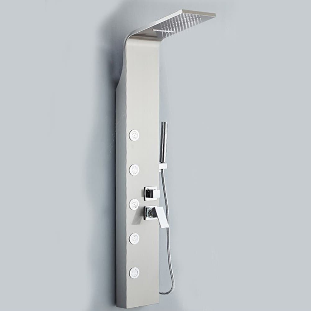 Colonna-Doccia-Idromassaggio-acciaio-spazzolato-Zaffiro