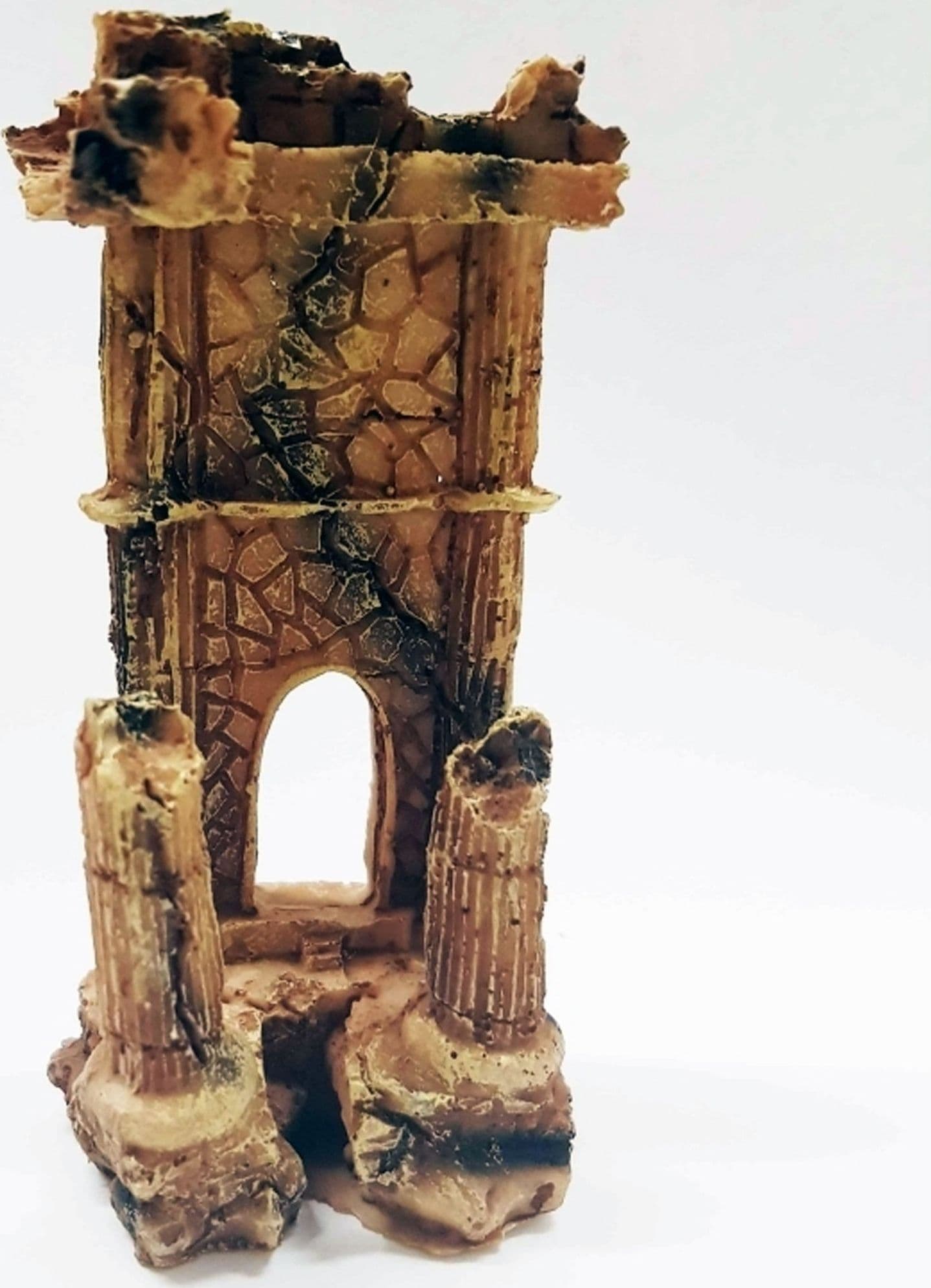 COLONNA ROMANA ARCO ROCCIOSA 5.5x4x11CM ORNAMENTO ACQUARIO DECORAZIONI PIETRA