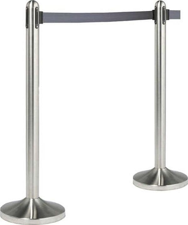 Colonnina segnapercorso cromata - altezza 100 cm - nastro retrattile grigio da 210 cm - Securit Fai da te/Sicurezza e protezione/Attrezzature per sicurezza sul lavoro/Apparecchiature anticaduta/Corde e cordoni di contenimento Eurocartuccia - Pavullo, Commerciovirtuoso.it