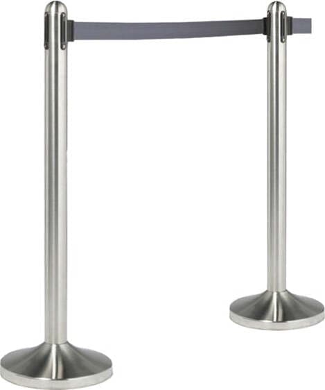 Colonnina segnapercorso cromata - altezza 100 cm - nastro retrattile grigio da 210 cm - Securit Fai da te/Sicurezza e protezione/Attrezzature per sicurezza sul lavoro/Apparecchiature anticaduta/Corde e cordoni di contenimento Eurocartuccia - Pavullo, Commerciovirtuoso.it