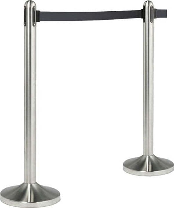 Colonnina segnapercorso cromata - altezza 100 cm - nastro retrattile nero da 210 cm - Securit Fai da te/Sicurezza e protezione/Attrezzature per sicurezza sul lavoro/Apparecchiature anticaduta/Corde e cordoni di contenimento Eurocartuccia - Pavullo, Commerciovirtuoso.it