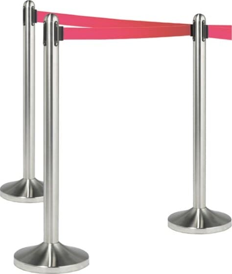 Colonnina segnapercorso cromata - altezza 100 cm - nastro retrattile rosso da 210 cm - Securit Fai da te/Sicurezza e protezione/Attrezzature per sicurezza sul lavoro/Apparecchiature anticaduta/Corde e cordoni di contenimento Eurocartuccia - Pavullo, Commerciovirtuoso.it