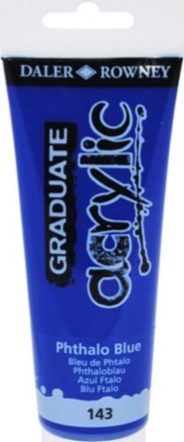 Colore acrilico fine Graduate - 120 ml - blu ftalo - Daler Rowney Giochi e giocattoli/Attività creative/Accessori per disegnare e colorare/Pittura/Acquarelli Eurocartuccia - Pavullo, Commerciovirtuoso.it
